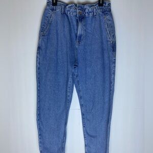 Zara women’s light washed jeans made in Turkey true to size 8 hinged waist.